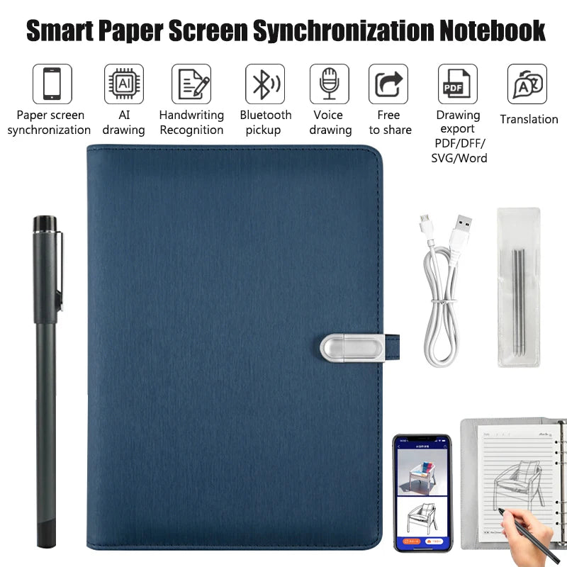 Cuaderno Digital Inteligente con Bolígrafo Bluetooth y Sincronización en la Nube